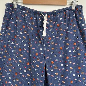 Vineyard Vines Lounge Pajama Pants Mens Size M Blue Sports AOP Print Cotton